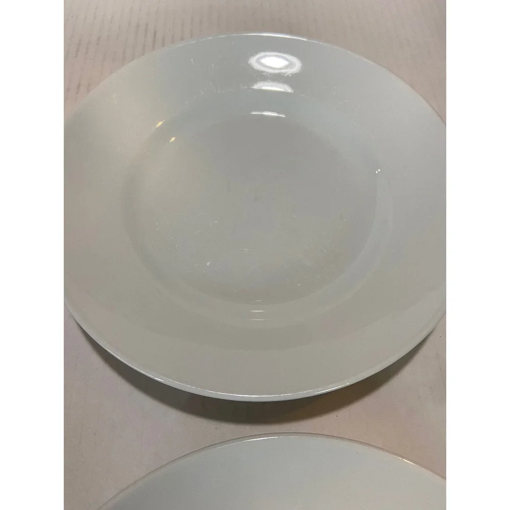 Pottery Barn Great White Salad Plates Set of 4 White Stoneware 8.25 Inch Rimmed
